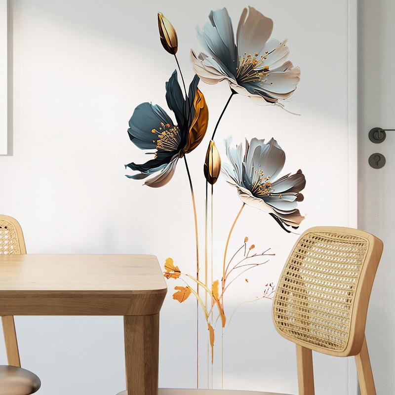 Simulation Flower Wall Stickers Living Room Bedroom Wall Home Beautification Decorative Wall Stickers