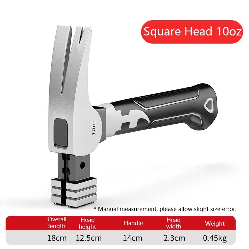 Mini Short-Handed Claw Hammer Nail Hammer With 2 Grooves Design High-Carbon Steel Woodworking Striking And Electrotechnical Tool