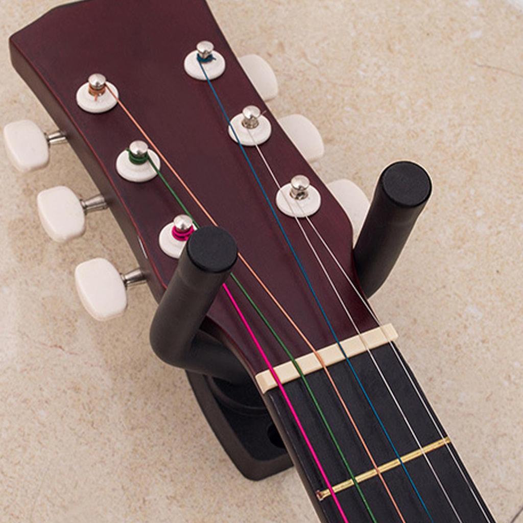 Robuste Schwarze Gitarren-Wandhalterung Platzsparender Ständer Für Akustik- & E-Gitarren, Einfache Montage, Stabile Legierung