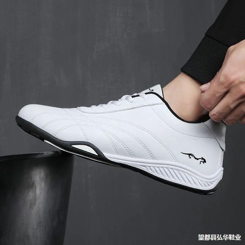 Men's shoes spring and autumn new leather surface casual shoes low-top sports shoes fashion trend comfortable white shoes soft sole men's shoes