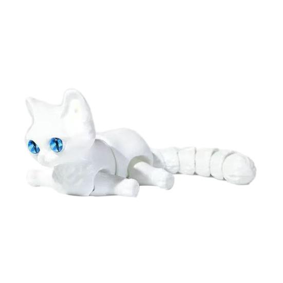 3D Printed Cat Articulated Cute Cat Fidget Toy Desktop Pet with Movable Joints Stress Relief Toy for Home Office Desk Classroom