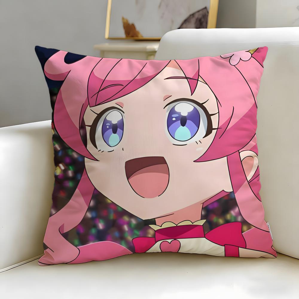 Idol Anime Kiratto Pri Chan Cushion Cover Soft  EasyWash Pillow Case  Versatile for Couch Bed Travel and Office