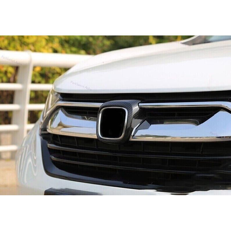 Car Front Car Frame Cover Trim For Honda CRV CR-V 2017-19 ABS Carbon Fiber