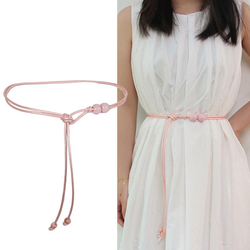 Vintage-Inspired Adjustable Waist Belt - Brown Beaded Design, and Flattering for Dresses, Perfect for Casual To Formal Occasions