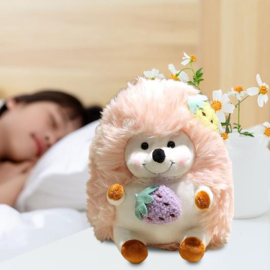 Yousheng Fruit Hedgehog Plush Toy Strawberry Pineapple Animal Plushie Stuffed Doll Pillow Home Office Bedroom Sofa Couch Decoration Kids Adults