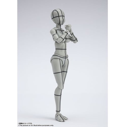 TAMASHII NATIONS S.H.Figuarts Body-chan - Kentaro Yabuki - Edition Wireframe (Gray Color Ver.) (Rerelease) Approximately 135mm PVC & ABS Painted Movab