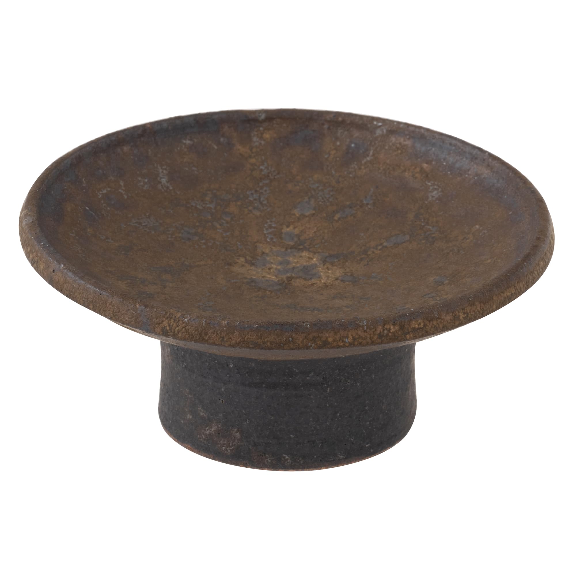 

Marui Seito Shigaraki Ware Hechimon Small Bowl with High Base, Approx. 11cm Diameter, Iron-Colored Finish, Brown, MR-3-4067