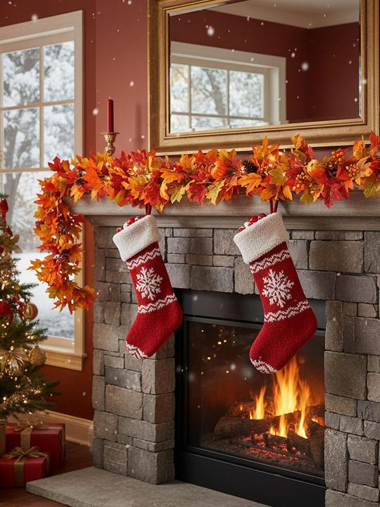 Simulatie Herfstblad Slingers Thanksgiving Hangende Deurkrans Kunstmatige Herfstbladeren Slingers Binnen Buiten Herfst Decoratie