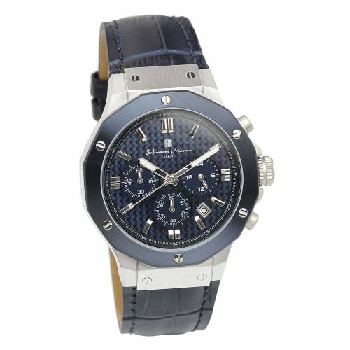 Salvatore Marra Men's Blue Chronograph Watch, Water Resistant to 10 ATM, Perfect for Business and Formal Wear