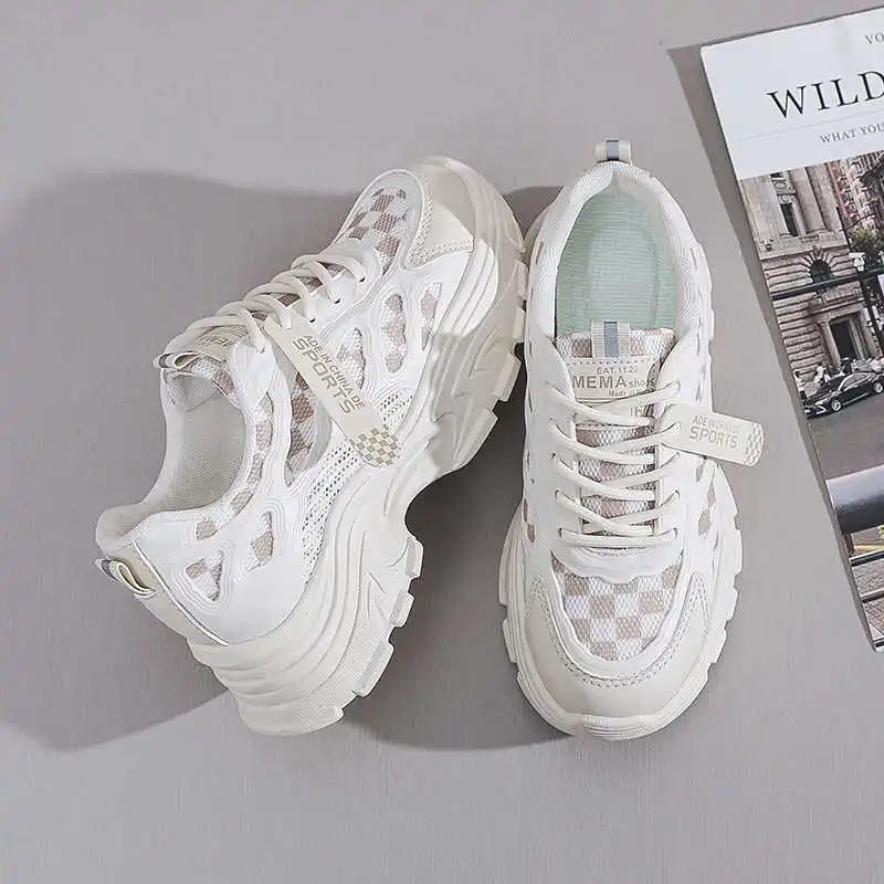 Fashion Gray Plataform Sabot Woman Heel Heeled Loafers Women Height Increasing Shoes Sneakers Sports Lofers Resort Festival