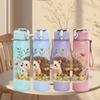 1PC Hedgehog Wildflower Floral Print 750ml Color Plastic Sports Water Bottle Leakproof Flip Straw Lid Suitable for Sports Office Home Use