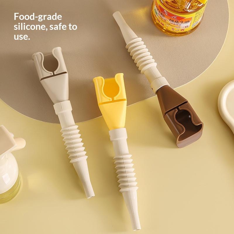 Retractable Oil Pour Spout Durable Flexible Snap On Leak Proof for Household Kitchen Oil Transfer Daily Use