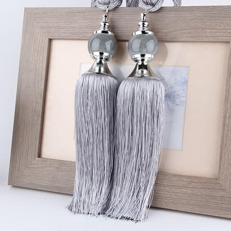 1 Par Gardinbånd Duskel Krystallkule Tau Holdbacks Frynser Gardinholder Spenne Tau Dekor Romtilbehør