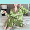 Luxury Floral Silk Sleepwear Set For Women With Long Sleeve And Wide Pants For Home And Lounge Use