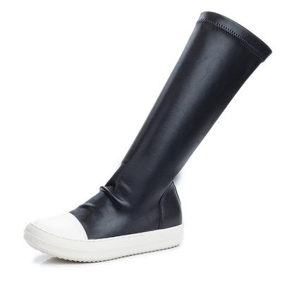 Chunky Platform Pu Leather Knee High Boots Women Shoes Woman Retro Punk Height Increasing Long Boots Lace Up Booties Mujer 2025