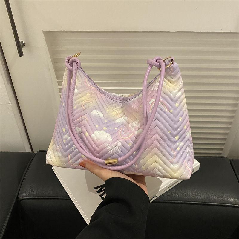 

Fashion and popular niche design bag 2025 new women s bag foreign versatile small bag single shoulder underarm bucket bag фиолетовый