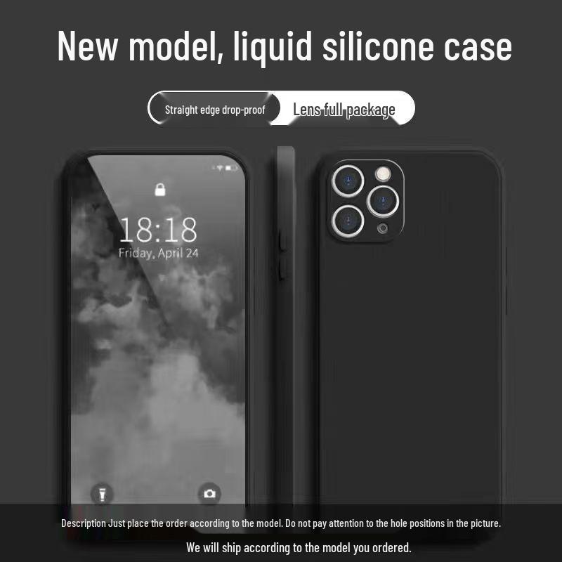 Apple 11 Pro Liquid Silicone Phone Case, Full Drop Protection, Skin-Friendly, Solid Color