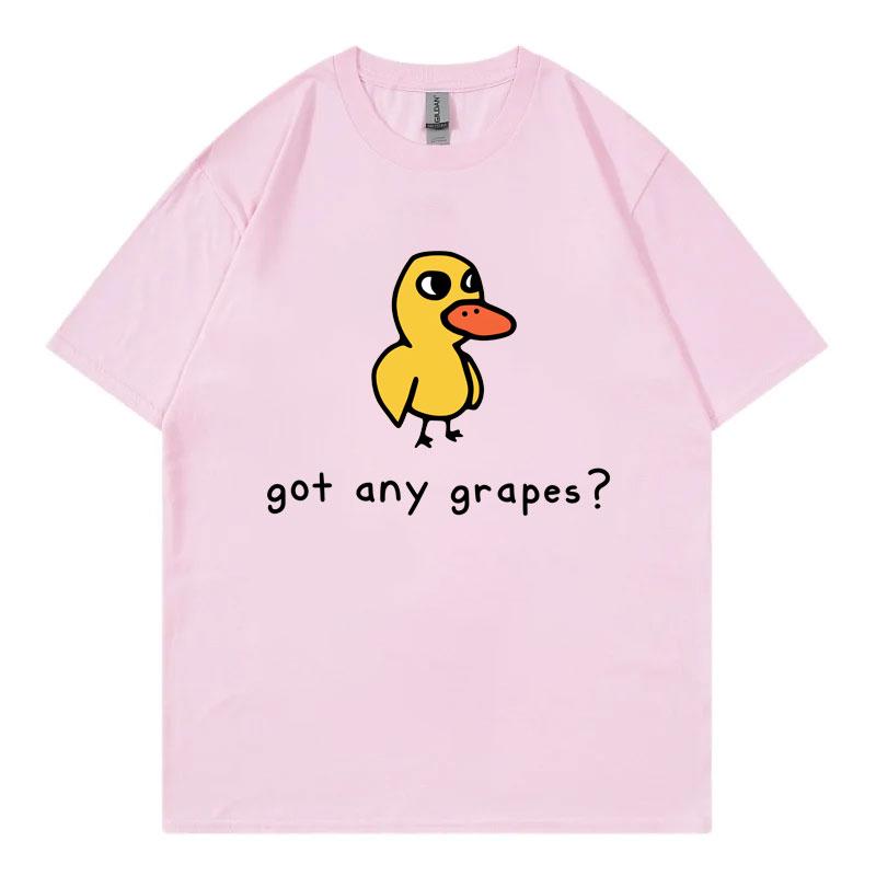 Got Any Grapes Funny Duck Meme Tshirts Unisex Unisex Clothing Fashion Cartoon T Shirts Summer Casual Cotton Short Sleeve Tshirt