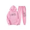 Unisex Trendy Heart Pattern Plus Velvet Hoodie Set for Autumn and Winter