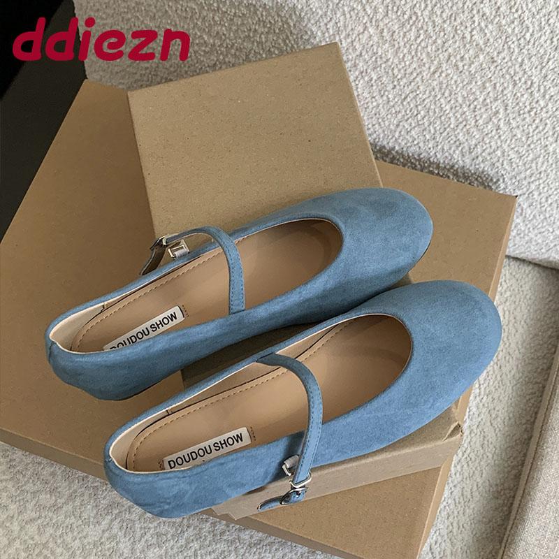 Fashion Footwear Buckle Strap Ladies Flats Mary Janes Shoes Female Shallow Fashion Round Toe Women Ballet Flats Dance Shoes New 2025
