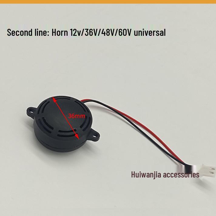 Electric 48V/60V Waterproof High-Pitched Horn for Cars & Bicycles with Instrument Light