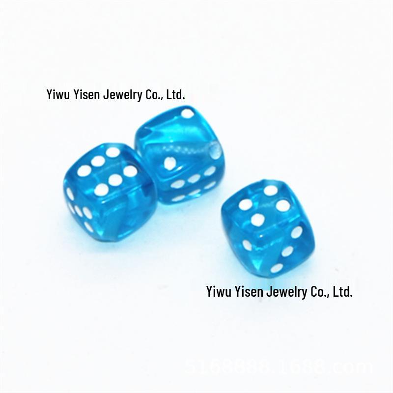 8-10mm Transparent Monochrome Square Dice Beads for DIY Mahjong Crafts