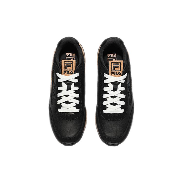 FILA Split Suede Low top Running Shoes Unisex Black Brown Korean Style 1RM01885D_001