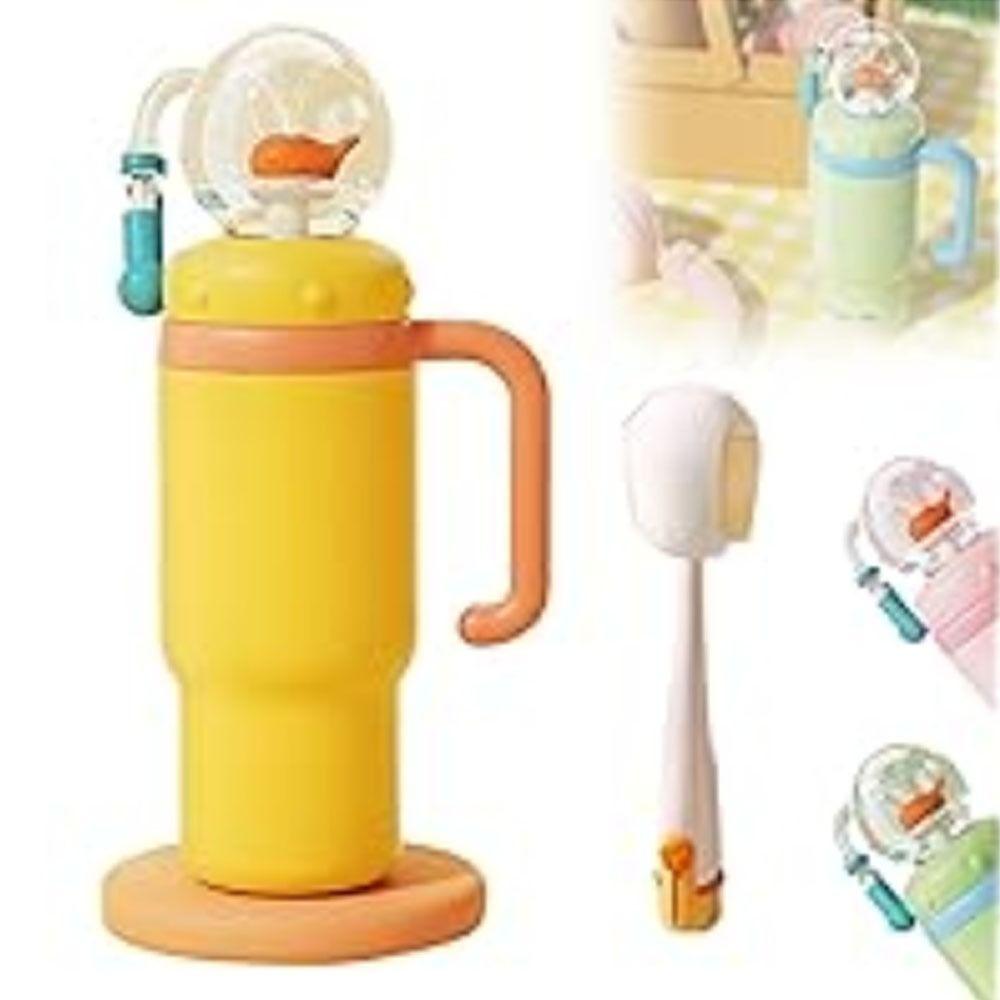 Podwójna pokrywka do picia, izolowana butelka na wodę, szczelny kubek w kształcie wieloryba, kreatywny prezent