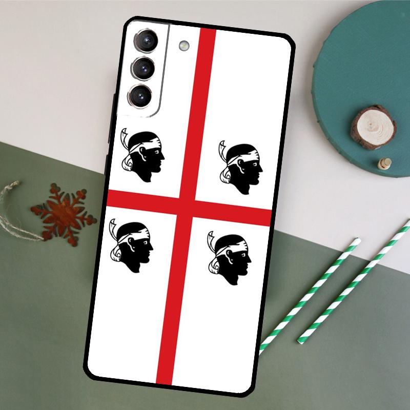 Flagge von Sardinien Handyhülle Für Samsung Galaxy S25 S26 Ultra S20 S21 S22 S23 S24 Plus S10 S25 FE Rückseite