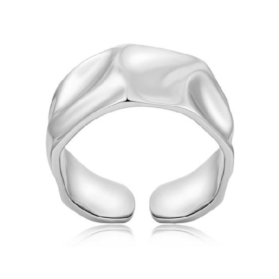 Finger Band Adjustable Opening Personality Polishing Neutral Style Decoration Solid Color Women Irregular Wavy