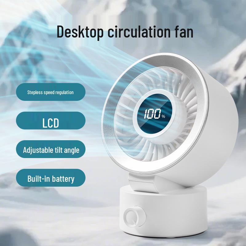 USB Rechargeable Desktop Fan: Mini Portable with 100-Speed, Strong Wind & Low Noise