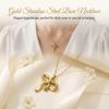 Stainless Steel Pendant Necklace For Women Golden Bowknot Design Hypo-allergenic Jewelry For Sensitive Skin