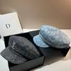 Vsl Paris Rhinestone Denim Bucket Hat Autumn Trendy Smudged Retro Forward Hat