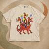 Three-Headed Dragon Shirt, Medieval Knight Folk Art, Comfort Colors Tee