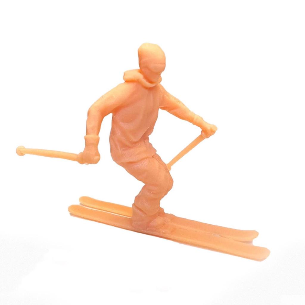DIY Miniatures Garden Decoration Skiing Figures Resin Doll Model for Desk