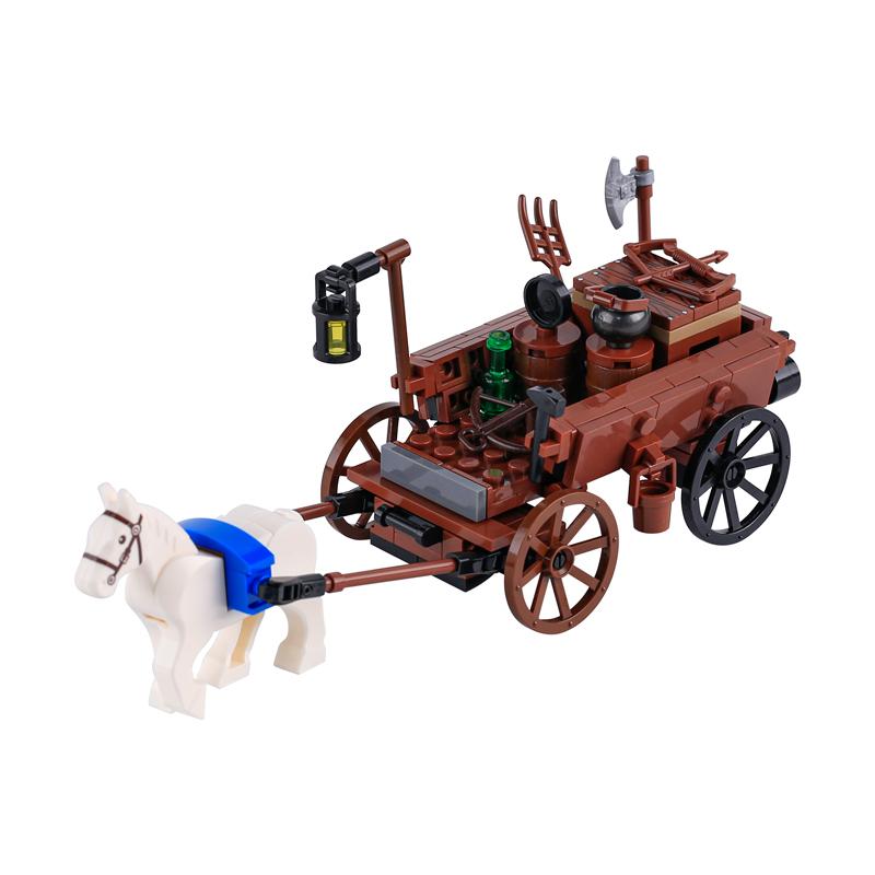 Wolf Knight Warrior Building Blocks – Medieval Castle Horse Soldier Toy with Sword, Axe, Bow, Shield & Cloak for Boys