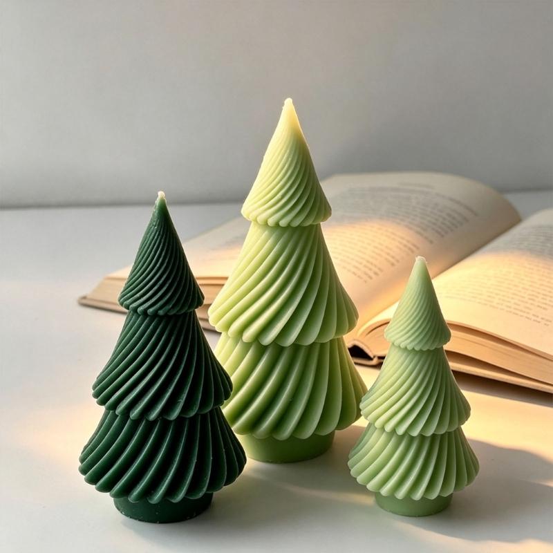 Flexible Holiday Tree Casting Mould for Candle Making, Christmas Decorations, Gypsum Craft and Epoxy Resin Projects