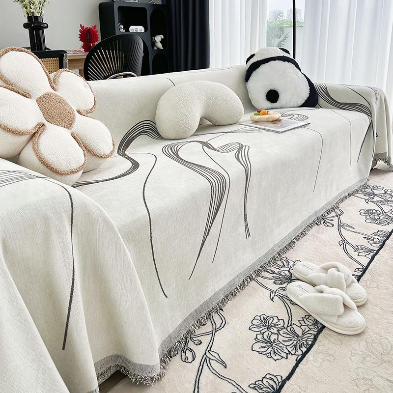 Nordic Ins Style Sofa Cover Cloth Full Cover Chenille All-season Anti-cat Scratch American Sofa Towel Cover Full Cover