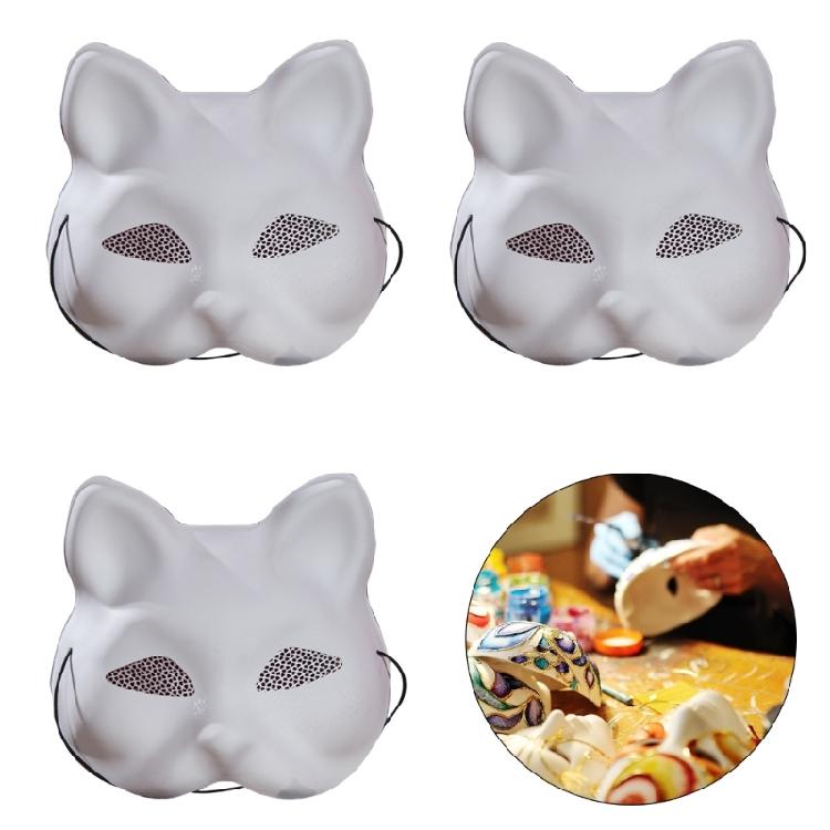 Cats Masquerade Mask Unpainted Mask with Acrylic Paint and Paint Brush for Kid Adult Halloween Masquerades Kid Birthday