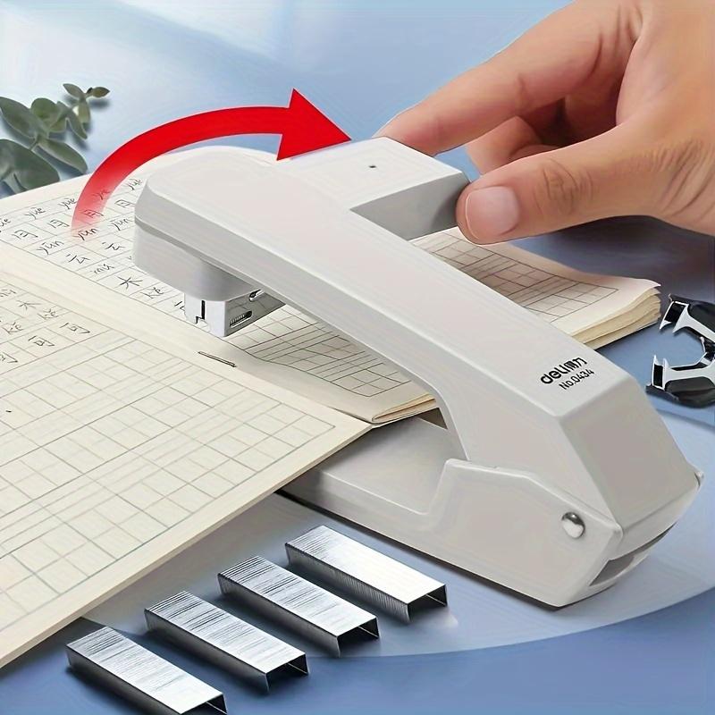 25 Sheets 360° Rotating Desktop Stapler, Manual Operation, Multifunctional Office Supplies, White, Staples Up To 25 Sheets