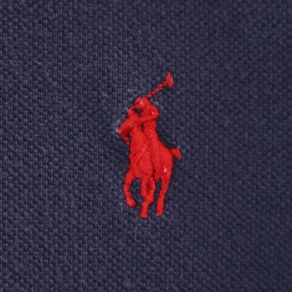 Polo Ralph Lauren Short Sleeve Polo Shirt L Navy Kanoko Fabric Men's Used