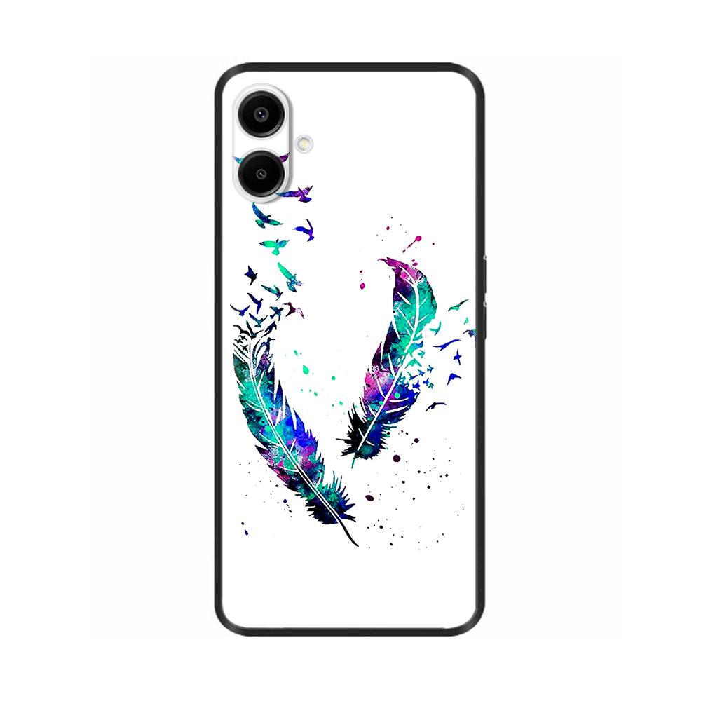 For Samsung Galaxy A06 Back Cover Soft Black Print Silicone Bumper Phone Case for Samsung Galaxy A06 A05 A04 Cases Fundas Coque
