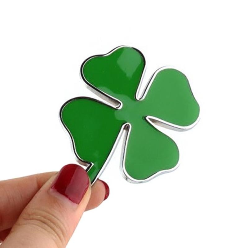 Universal Lucky Metal Car Emblem Side Marker Sticker Car 3D Four-Leaf Clover Sticker Body Side Label Scratch Cover Gift
