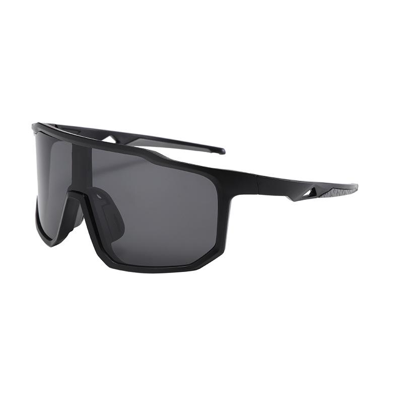 Retro Oversized Black Sports Sunglasses - Windproof Cycling & Mountaineering Goggles for Men & Women