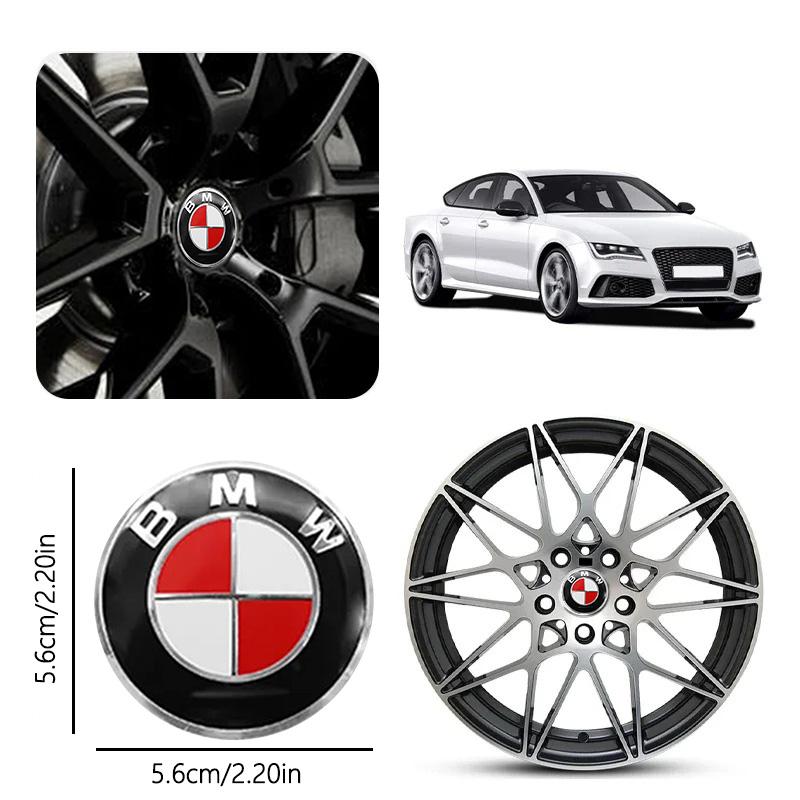 FA64Pc 50mm 60mm 56mm Wheel Center Caps Emblem Badge Sticker 50th Anniversary For BMW E39 E46 E90 E60 E87 E53 F10 F20 F30 M X3 X5