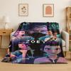Kpop Demon Hunter Rumi Mira Zoey Cartoon Group Flannel Blanket Soft Warm Throw Blanket for Bedroom Living Room Bed Travel Gift