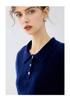 Women's Cashmere Lapel Stripe Patchwork Polo Pullover - Autumn/Winter Collection