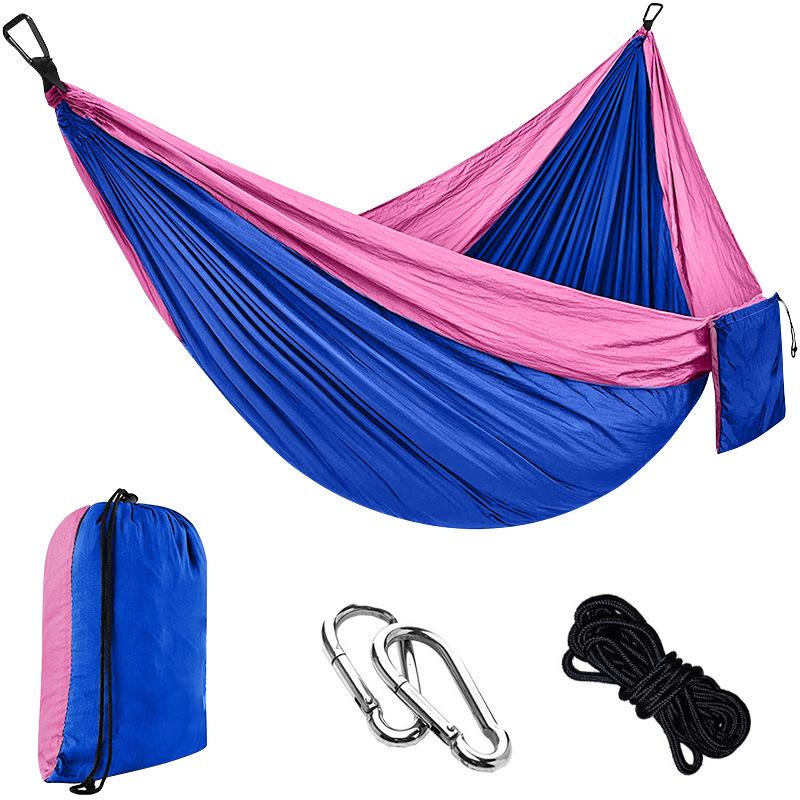 Customized Nylon Parachute Hammock: Single/Double Anti-Rollover Swing Chair for Camping & Indoor/Outdoor Use.