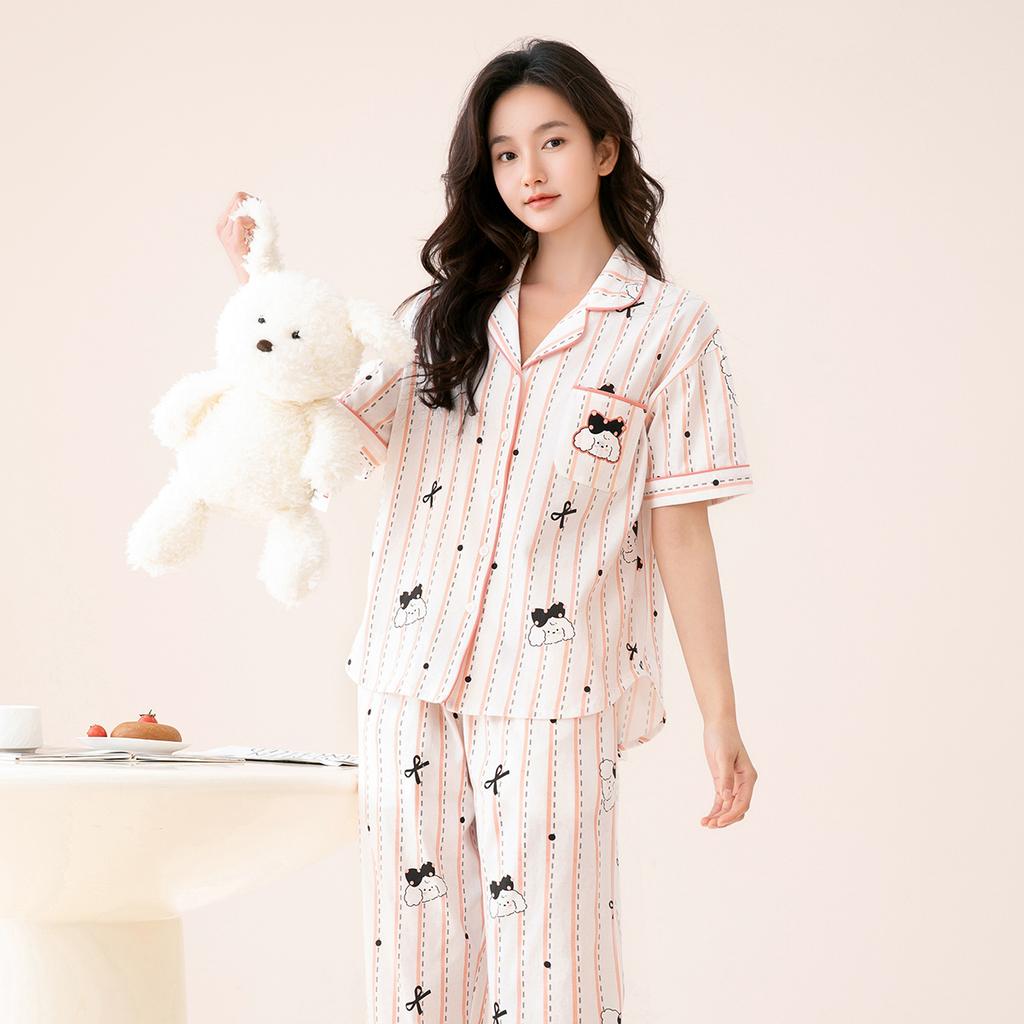 Fenteng [A-class Tencel Lyocell 10A Antibacterial] 26 year spring and summer cool home suit set women's pajamas