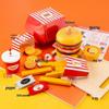 Wooden Hamburger & French Fries Pretend Play Set – Toy Kitchen Gift for Kids